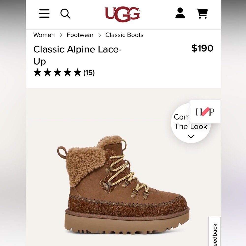 UGG Classic Alpine Lace-Up size 10